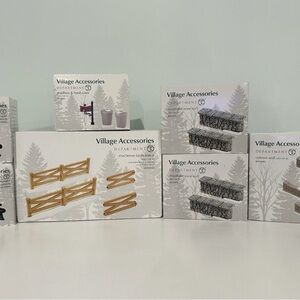 Department 56 Village Accessories - Set of 7 Boxes of Accessory Pieces